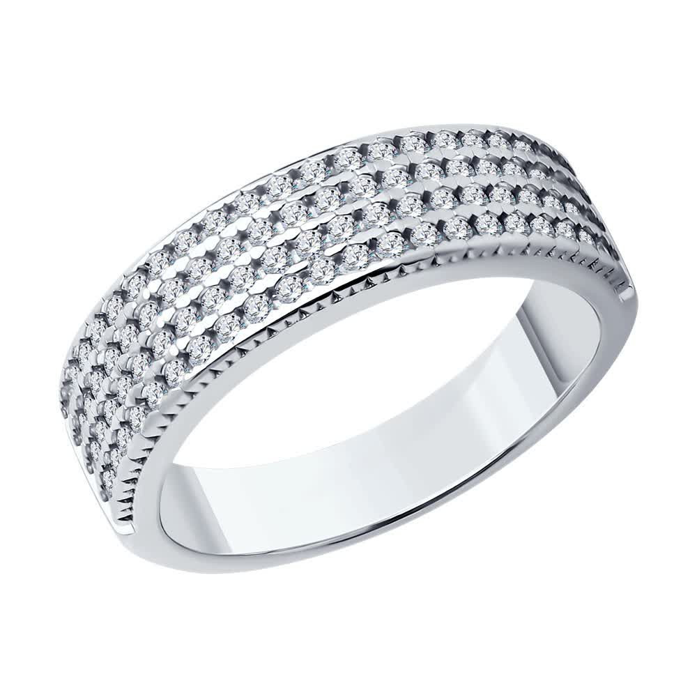 Кольцо из серебра с фианитами | SOKOLOV