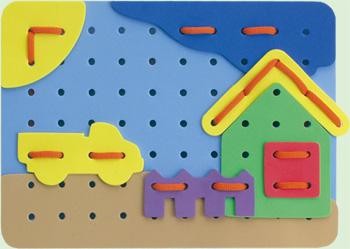 Мягкий конструктор. Шнуровка "Пейзаж" | Мягкий конструктор. Шнуровка | Фантазер