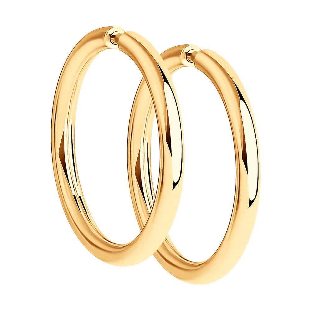 Серьги конго из золочёного серебра | SOKOLOV