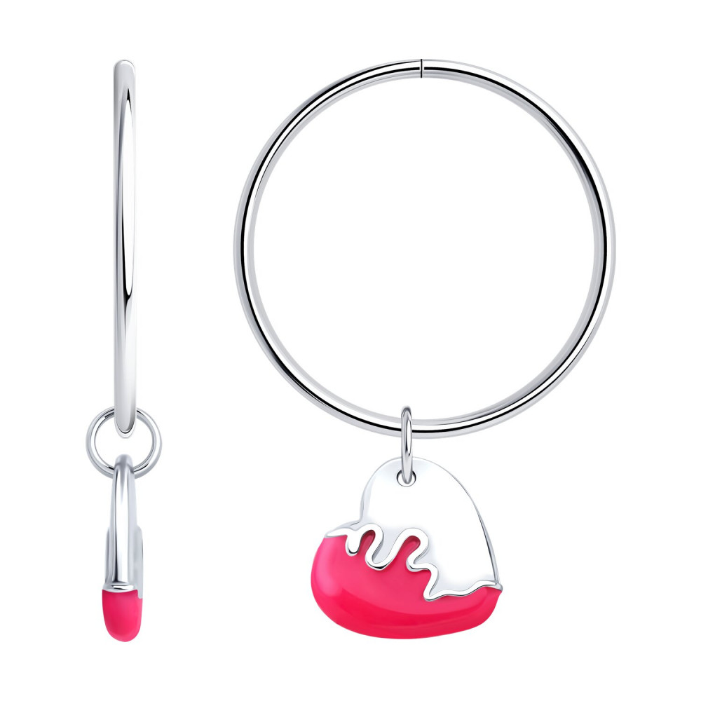 Серьги из серебра с эмалью | Diamant