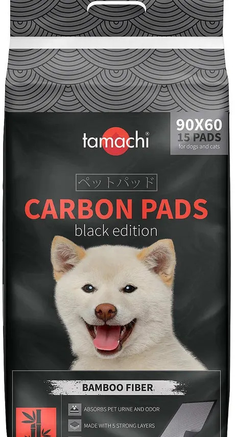 Подстилки впитывающие черные с угольным волокном | Tamachi Pet Company