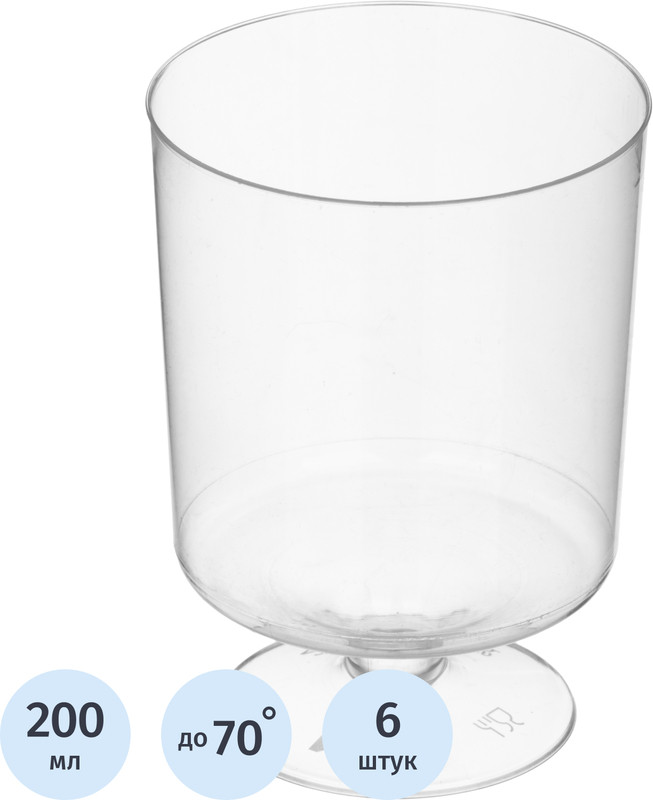 Набор бокалов для вина одноразовых «Стандарт» | Одноразовая посуда | Комус