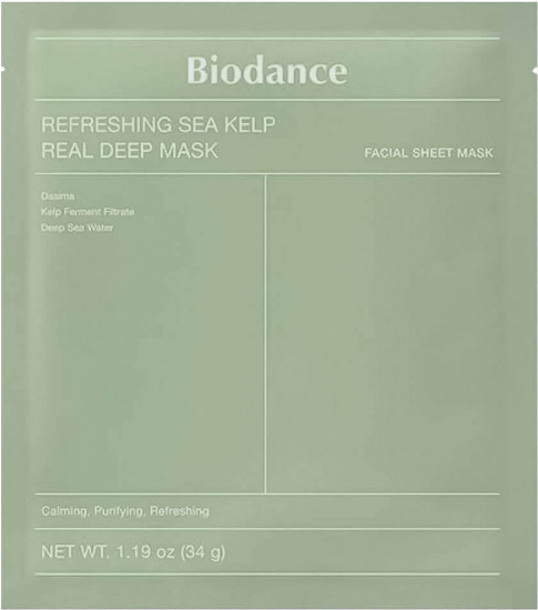 Успокаивающая гидрогелевая маска с водорослями «Refreshing Sea Kelp Real Deep Mask»