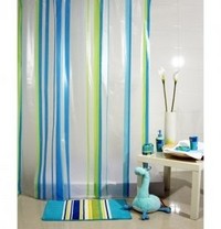 Штора для ванны "Разноцветные полоски", прозрачная (180x200 см) | Шторы для душа | Aquarius