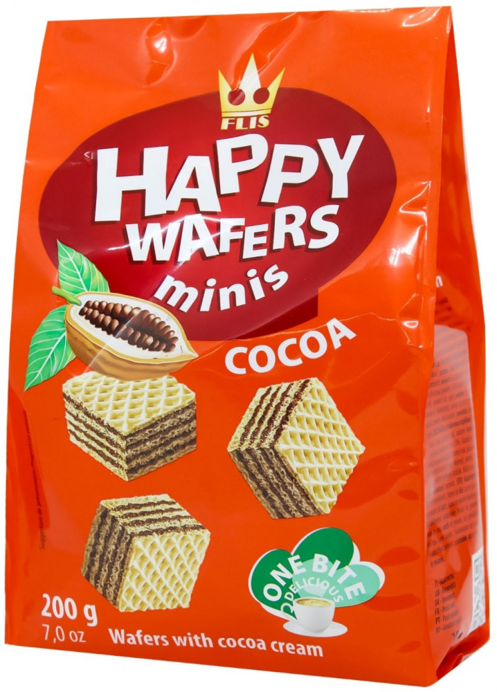 Вафли с какао «Happy Minis Wafers minis Cocoa» | Flis