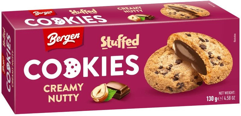 Печенье со сливочно-ореховой начинкой и кусочками шоколада «Cookies Creamy Nutty» | Stuffed | Bergen