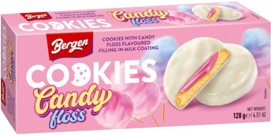 Печенье с начинкой со вкусом сладкой ваты в белой глазури «Cookies Candy Floss»