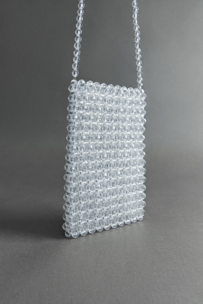 Сумка-чехол плетеная из прозрачных бусин женская | Befree