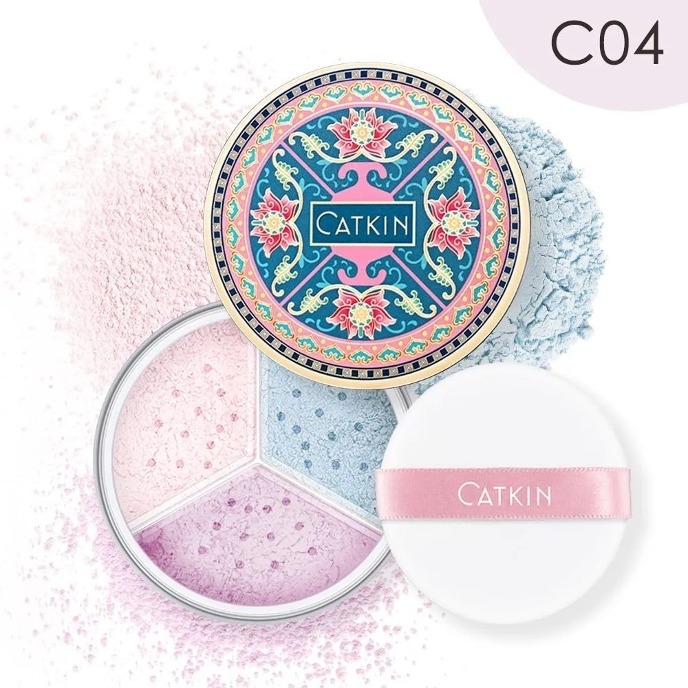 Пудра рассыпчатая фиксирующая «Trio-Color Lotus Loose Powder», оттенок C04 Camlet | Catkin