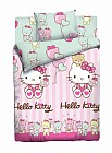 Комплект постельного белья для детской кроватки «Hello Kitty» (бязь, наволочка 40х60, простыня на резинке)