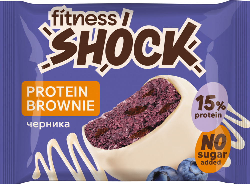 Печенье протеиновое «Черника» | Brownie | FitnesShock