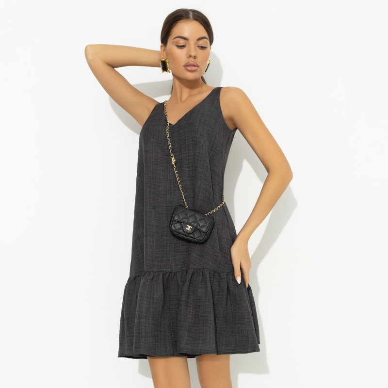 Сарафан женский свободного кроя Динамичный стиль (серый) | Charutti