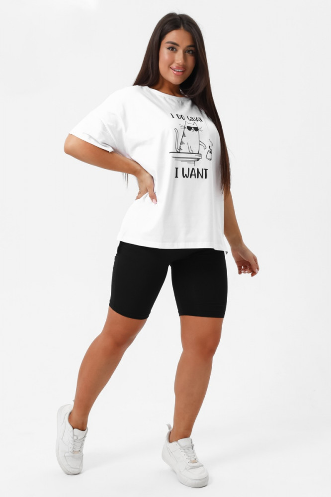 Комплект женский из футболки и велосипедок | Dianida