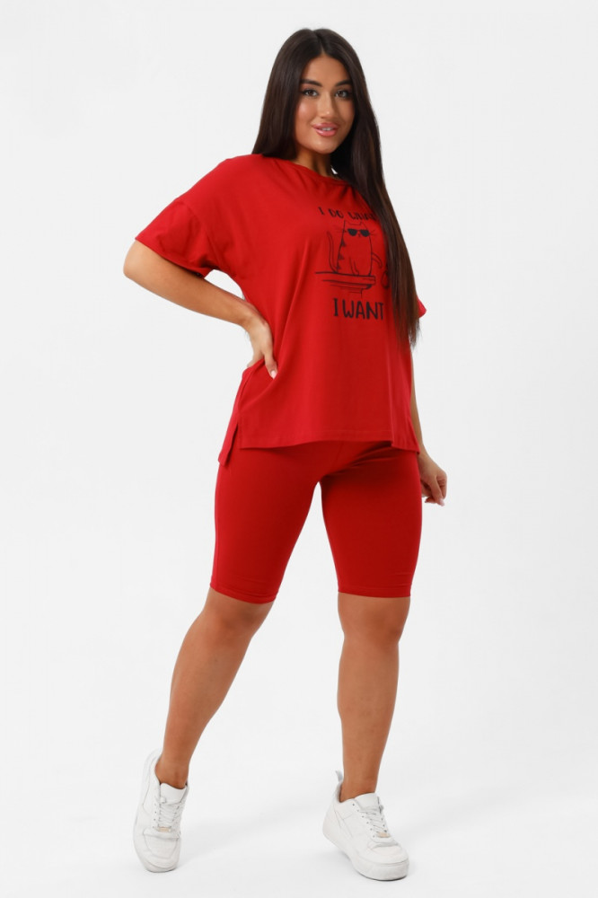 Комплект женский из футболки и велосипедок | Dianida