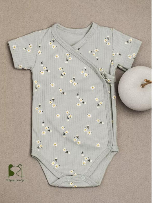 Боди-кимоно для новорожденных «Ромашки» | Фабрика Бамбук