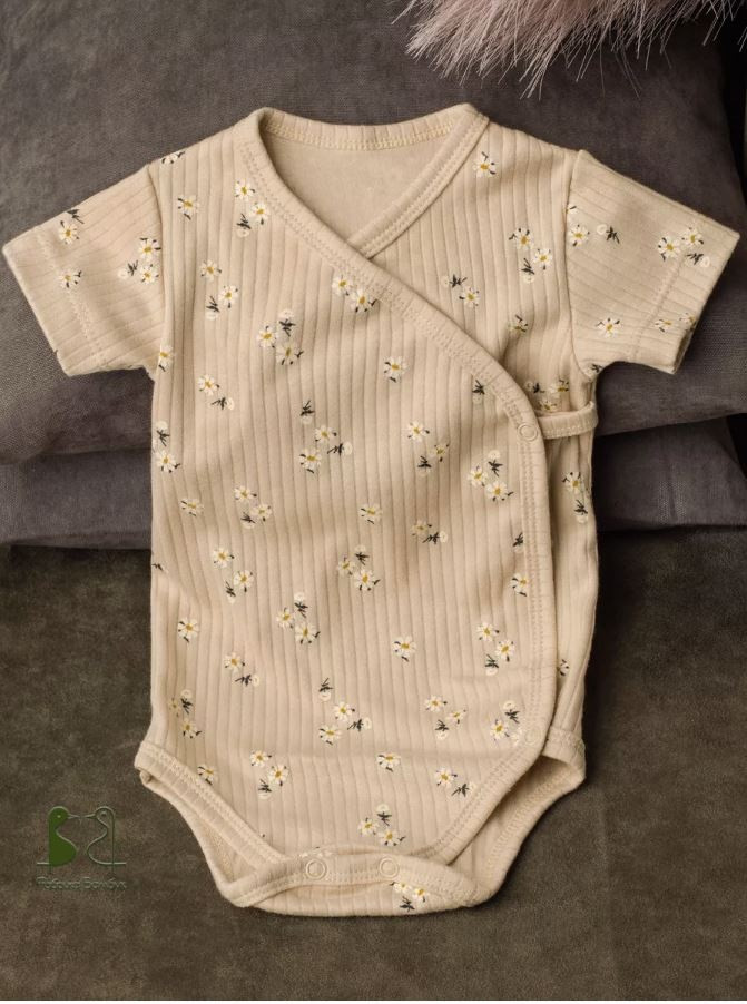 Боди-кимоно для новорожденных «Ромашки» | Фабрика Бамбук