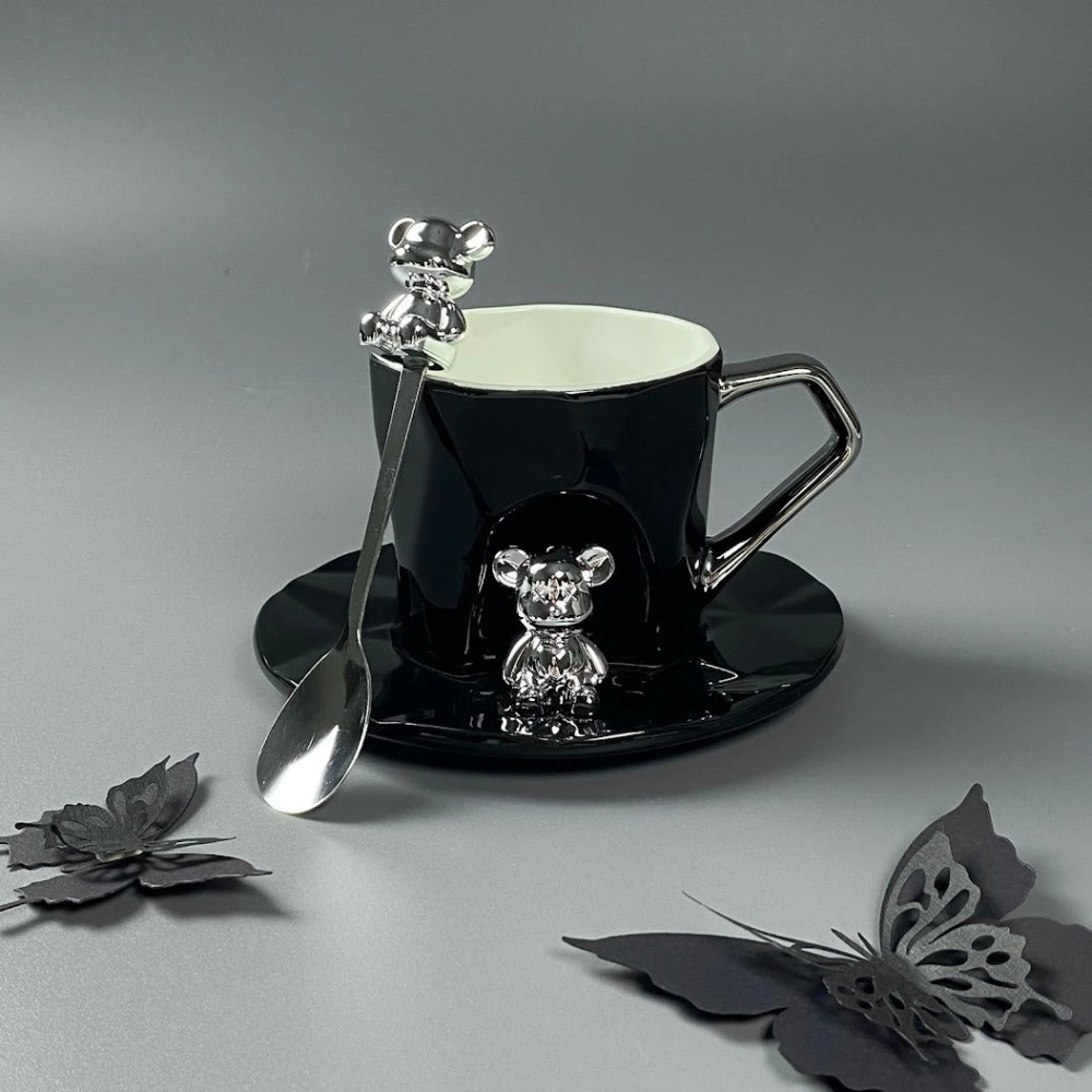 Чашка с блюдцем и ложкой | Lenardi