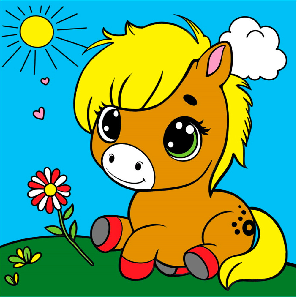 Холст по номерам «Милая лошадка» | Рыжий кот