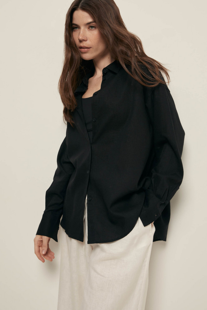 Блузка свободного кроя с добавлением льна | Finn Flare