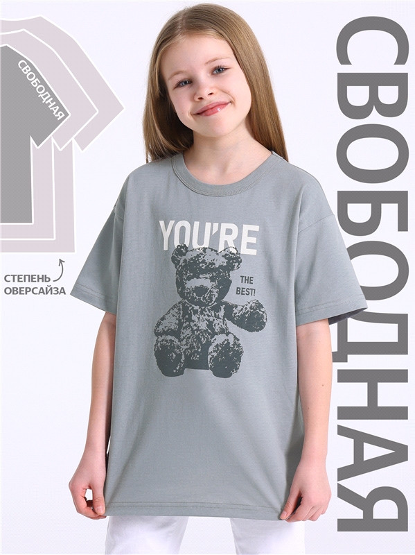 Футболка для девочек «Тень мишки» | Взрослые дети | Апрель