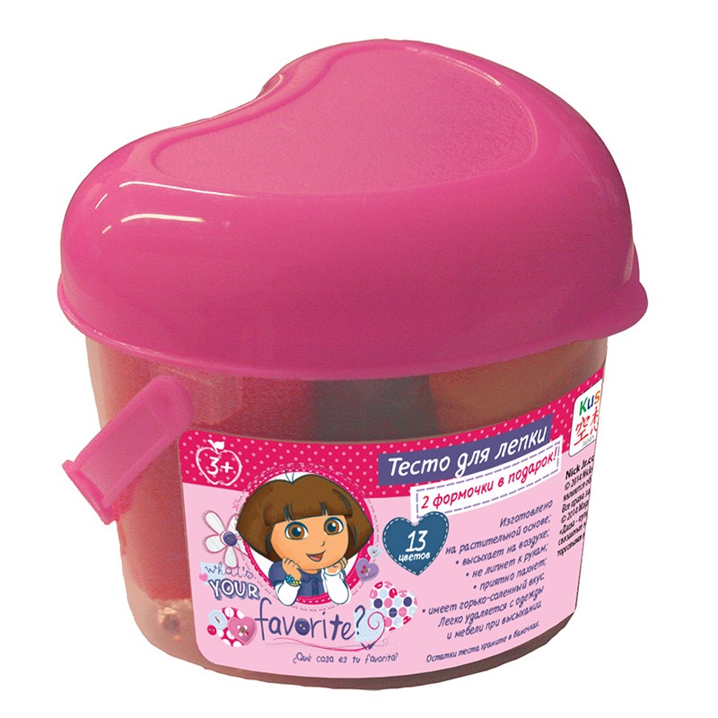 Магическое тесто для лепки "Даша - путешественница. Сердечко", 13 цветов | Черепашки - ниндзя | KUSO