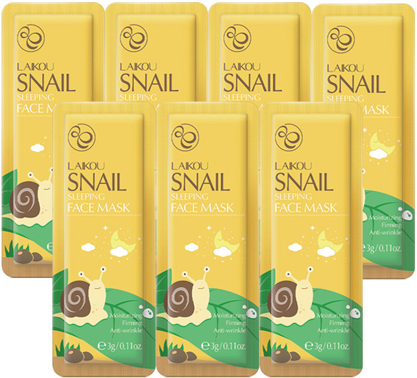 Набор ночных омолаживающих масок для лица c муцином улитки | LAIKOU