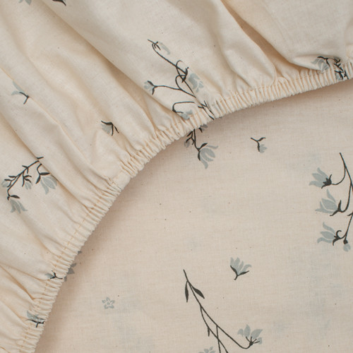 Простыня на резинке «Подснежники» | Чистый хлопок | Традиция