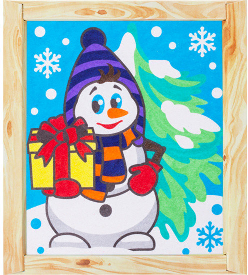 Фреска. Картина из песка "Снеговик" | Фреска | Lori