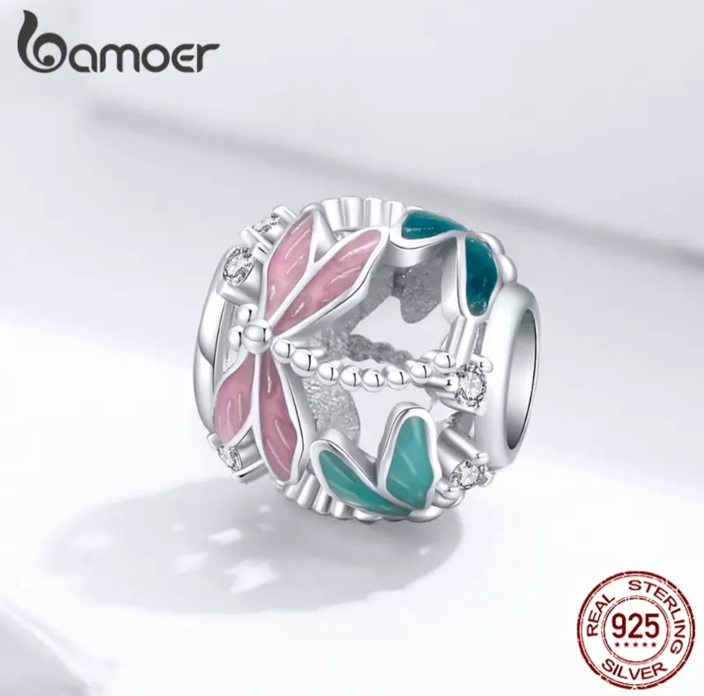 Шарм из серебра «Стрекозы» | Bamoer