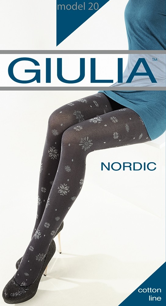 Плотные колготки с рисунком "Nordic 20" (nero 150 Den) | Art G