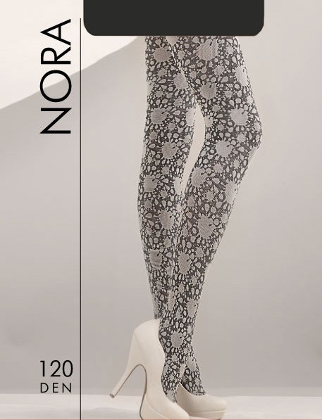 Колготки плотные с рисунком "Nora" (fumo, 120 Den) | Art G