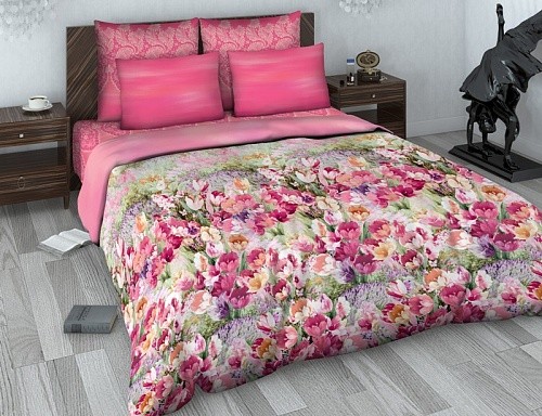 Комплект постельного белья «Альпийская лужайка» (арт. 1502, 1,5-спальный, сатин, 2 наволочки 70х70) | Люкс | ТДЛ Текстиль