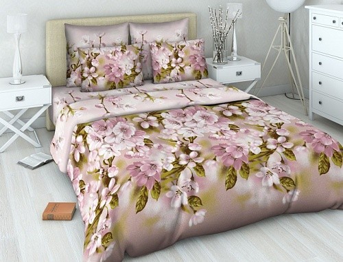 Комплект постельного белья «Японское утро» (арт. 3866/2, 1,5-спальное, бязь, 2 наволочки 70х70) | Самоцветная | ТДЛ Текстиль