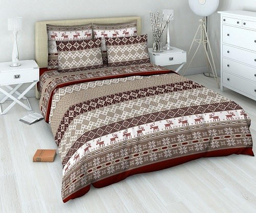 Комплект постельного белья «Скандинавия» (арт. 4439/1, 2-спальный, бязь, 2 наволочки 70х70) | Самоцветная | ТДЛ Текстиль