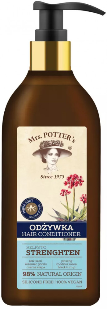 Кондиционер для волос укрепляющий Triple Root Strenghten «Тройная сила корней. Женьшень, черная репа, родиола розовая» | Mrs. Potter's
