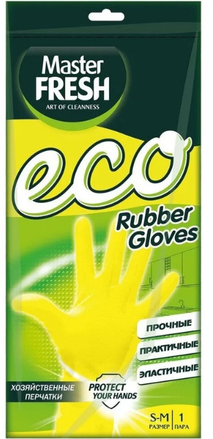 Перчатки хозяйственные резиновые латексные «Eco» | Master Fresh