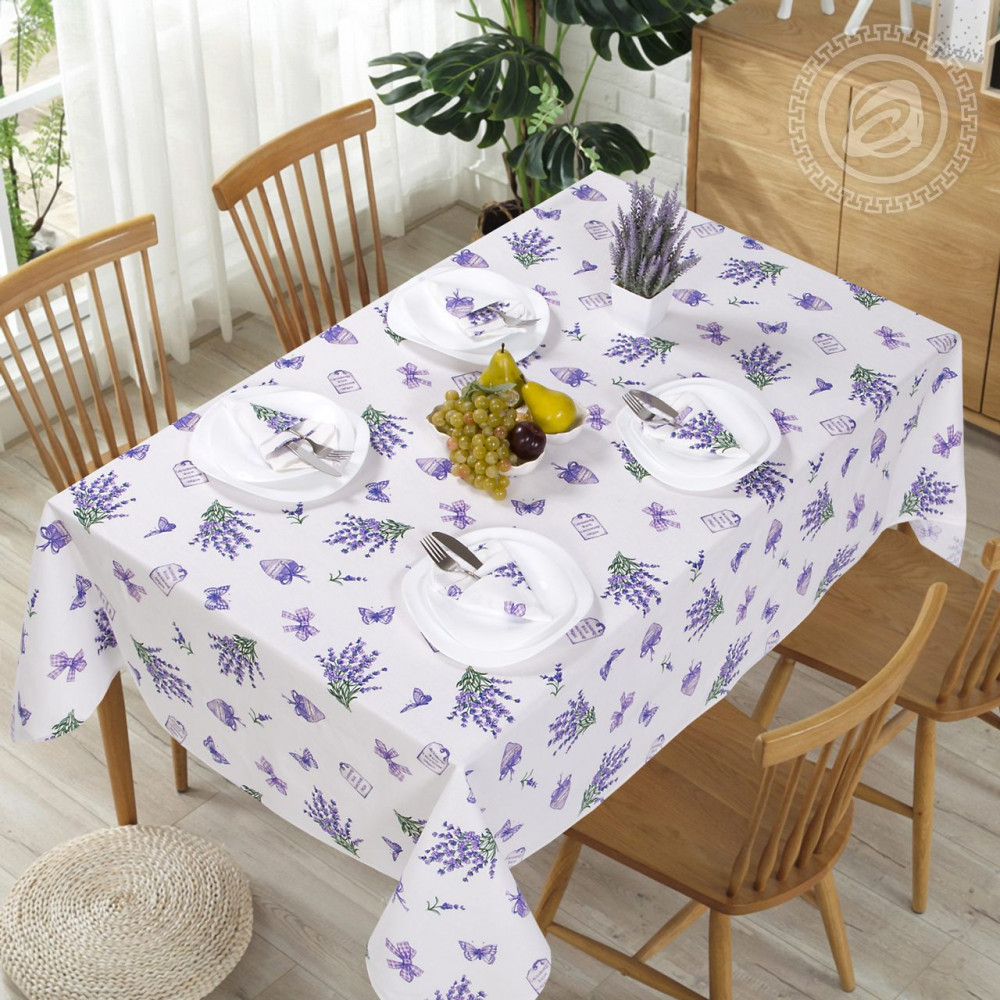 Набор столового белья «Сиреневая дымка» | Рогожка | АртДизайн