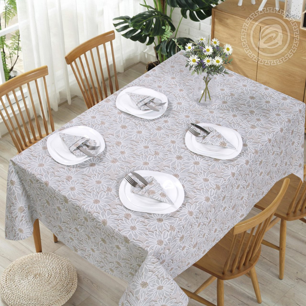 Набор столового белья «София серая» | Рогожка | АртДизайн