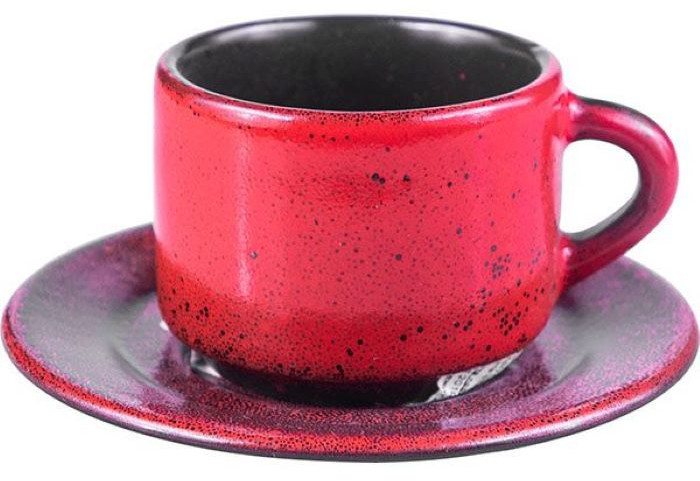 Кофейная пара «Млечный путь красный» | Млечный путь красный | Борисовская керамика