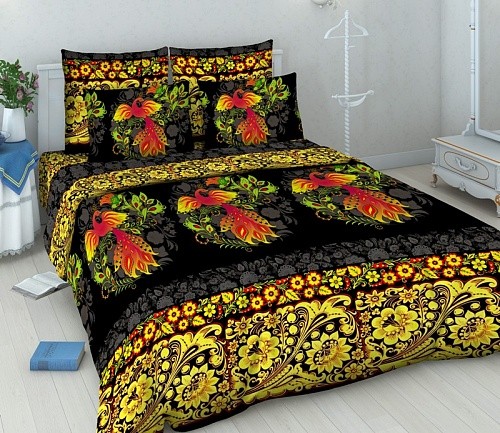 Комплект постельного белья «Жар-птица» с 3D эффектом (арт. 4401/1, 1,5-спальный, бязь, 2 наволочки 70х70) | Русская душа | ТДЛ Текстиль