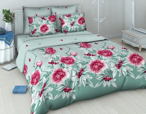 Комплект постельного белья «Пион и барбарис» с 3D эффектом (арт. 3442/1, 2-спальный, бязь, 2 наволочки 70х70) | Русская душа | ТДЛ Текстиль