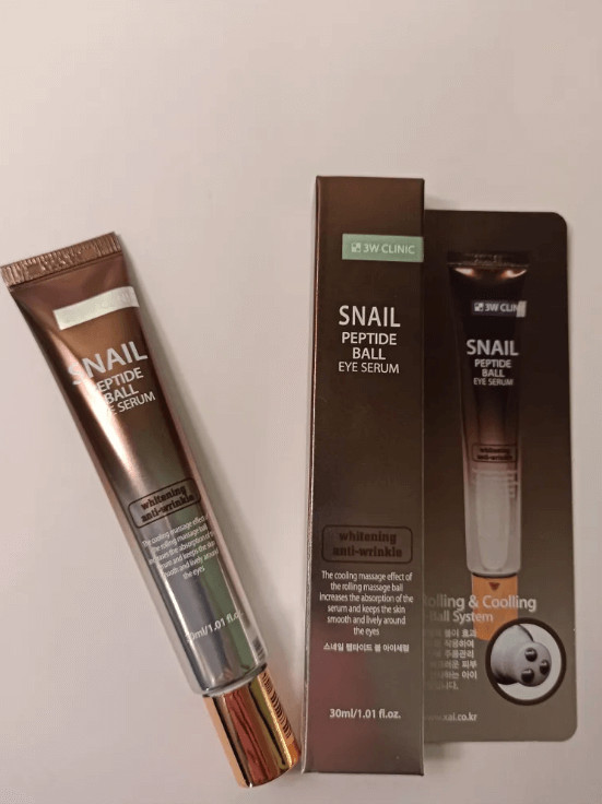 Крем для век с пептидами и улиточным муцином «Snail Peptide Ball Eye Serum» | 3W CLINIC