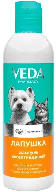 Шампунь от блох, власоедов, вшей для кошек и собак «Лапушка» | Veda