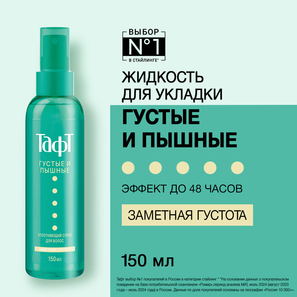 Спрей для волос уплотняющий «Густые и пышные» | Taft