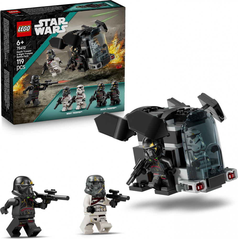 Конструктор Star Wars 75412 Боевой набор: штурмовик «Звезды Смерти» и ночной штурмовик. Death Trooper & Night Trooper Battle Pack | LEGO Star Wars: Звездные войны | LEGO (ЛЕГО)