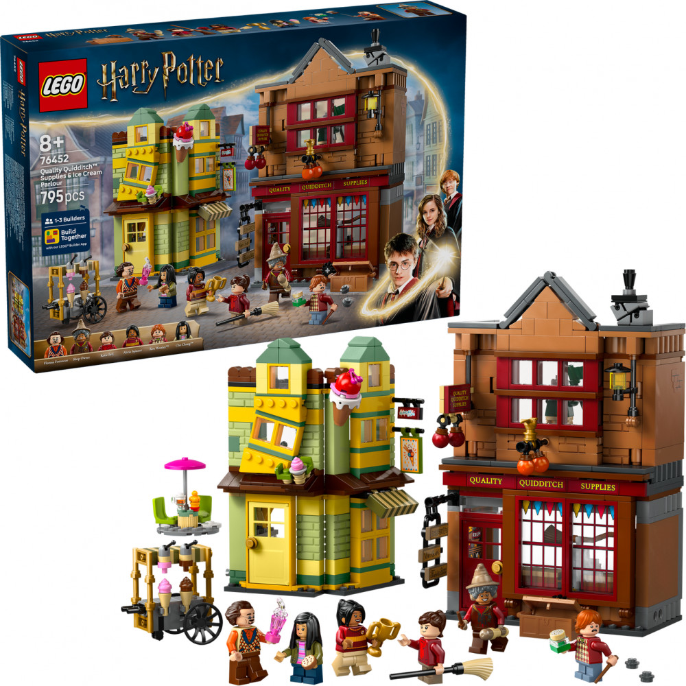 Конструктор Harry Potter 76452 Магазин «Всё для квиддича» и кафе-мороженое. Quality Quidditch Supplies & Ice Cream Parlour | LEGO Harry Potter | LEGO (ЛЕГО)