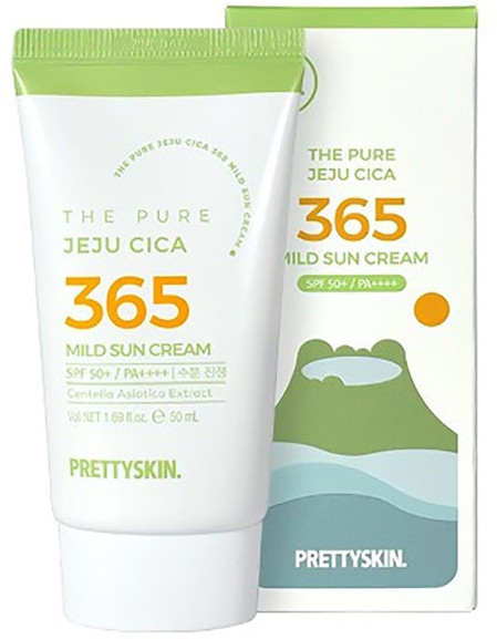 Успокаивающий солнцезащитный крем «The Pure Jeju Cica 365 Mild Sun Cream SPF 50+/PA++++» | Pretty Skin