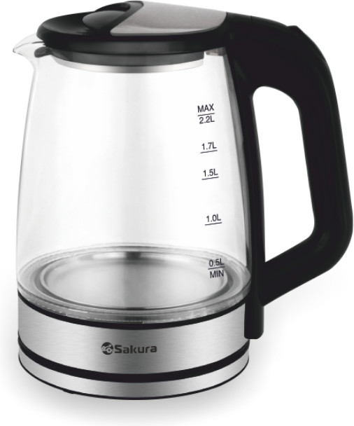 Чайник электрический стеклянный SA-2722BK | Sakura