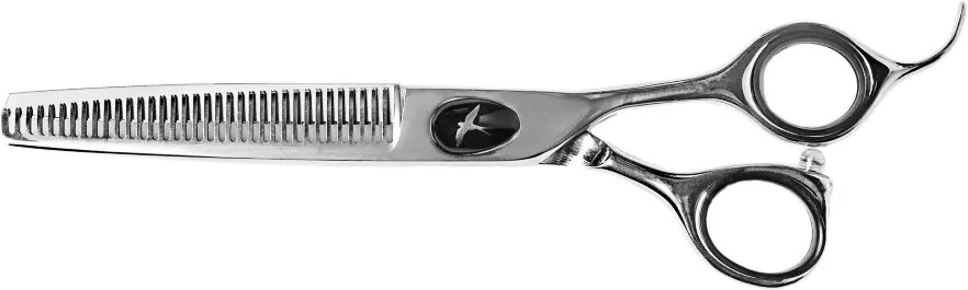 Ножницы для груминга филировочные с большим черным винтом 5.5" 35T «Silk Slice» | Grodo