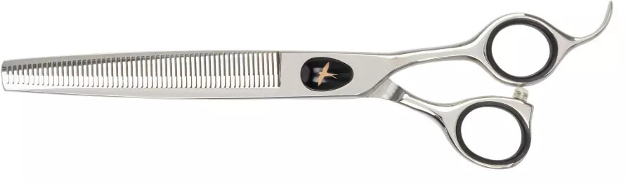 Ножницы для груминга филировочные с большим черным винтом 7" 56T «Silk Slice» | Grodo